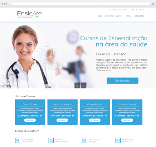 Criação de sites para Clínica Médica - Ensicare